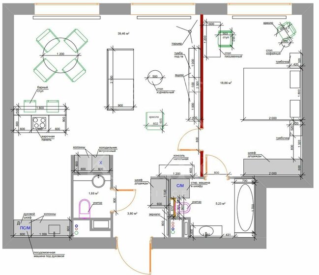 69,2 м², 2-комнатная квартира 52 000 000 ₽ - изображение 31