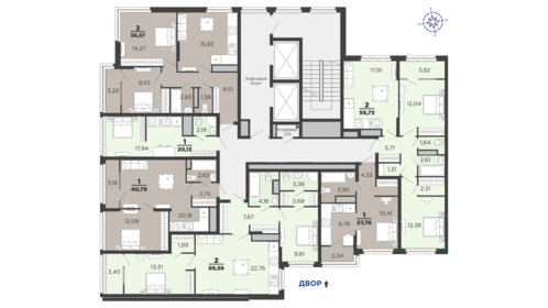 73,3 м², 2-комнатная квартира 8 186 720 ₽ - изображение 50
