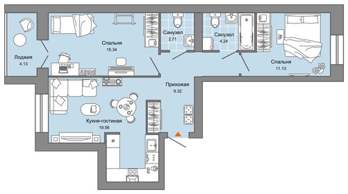 64 м², 3-комнатная квартира 5 100 000 ₽ - изображение 38