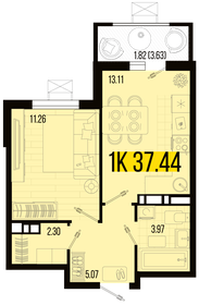37,4 м², 1-комнатная квартира 4 129 632 ₽ - изображение 15