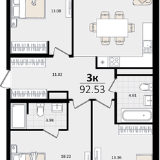 Квартира 92,5 м², 3-комнатная - изображение 4