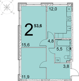 57 м², 2-комнатная квартира 6 400 000 ₽ - изображение 47
