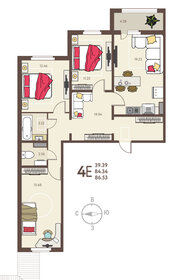 86,5 м², 3-комнатная квартира 7 961 680 ₽ - изображение 32