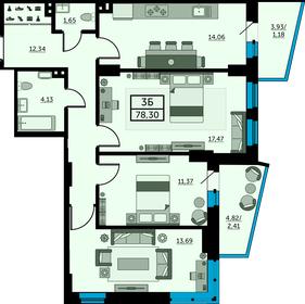 76,6 м², 3-комнатная квартира 9 503 360 ₽ - изображение 11