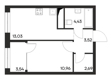 45 м², 2-комнатная квартира 3 650 000 ₽ - изображение 47