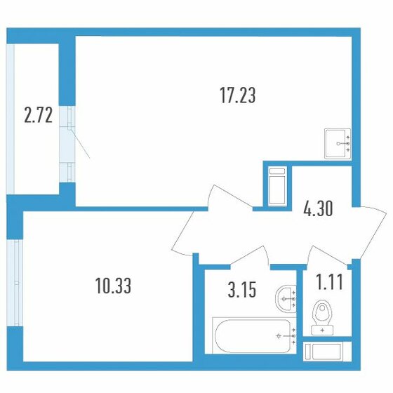 37,5 м², 1-комнатная квартира 5 903 100 ₽ - изображение 1