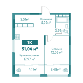 53 м², 1-комнатная квартира 6 750 000 ₽ - изображение 83