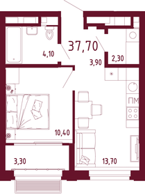 37,5 м², 1-комнатная квартира 7 681 000 ₽ - изображение 18