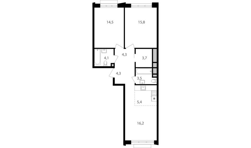 71,8 м², 3-комнатная квартира 23 069 340 ₽ - изображение 1