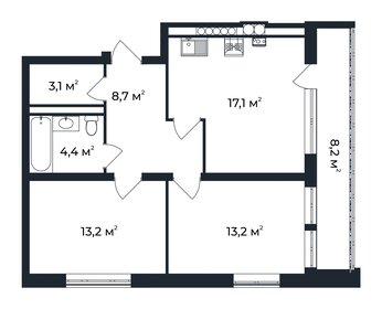 58,5 м², 2-комнатная квартира 6 750 000 ₽ - изображение 49