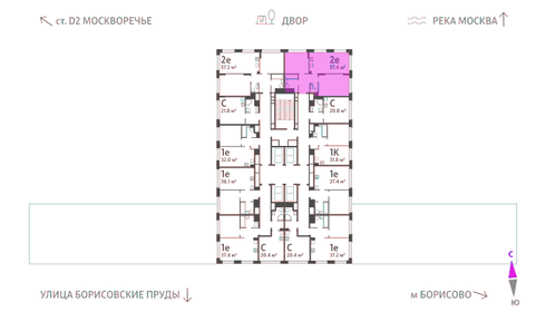 57,1 м², 2-комнатная квартира 25 219 414 ₽ - изображение 29