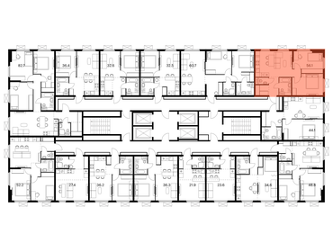 60,9 м², 3-комнатная квартира 11 330 000 ₽ - изображение 108