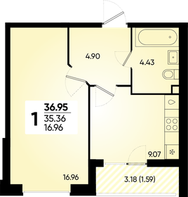 36,2 м², 1-комнатная квартира 5 528 983 ₽ - изображение 28