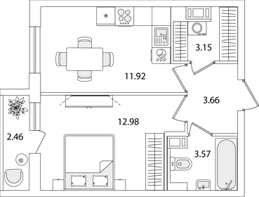 36,3 м², 1-комнатная квартира 9 264 260 ₽ - изображение 70