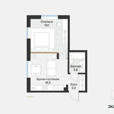 Квартира 37,3 м², 1-комнатная - изображение 5