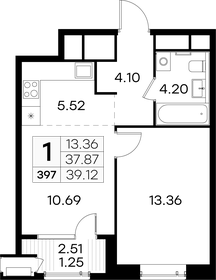 39,1 м², 1-комнатная квартира 13 849 999 ₽ - изображение 25