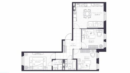 Квартира 82,8 м², 3-комнатная - изображение 1