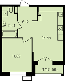 Квартира 44,6 м², 1-комнатная - изображение 1