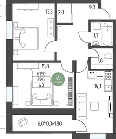 65,3 м², 2-комнатная квартира 7 454 200 ₽ - изображение 11