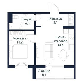 40,5 м², 1-комнатная квартира 5 737 500 ₽ - изображение 6