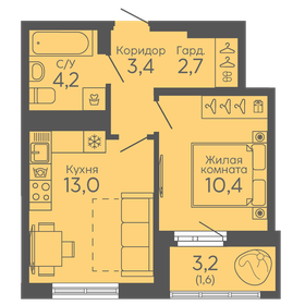 36,8 м², 1-комнатная квартира 3 150 000 ₽ - изображение 64