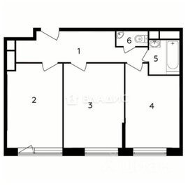 Квартира 55,4 м², 2-комнатная - изображение 1