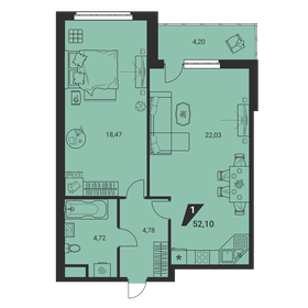 52,2 м², 1-комнатная квартира 7 741 720 ₽ - изображение 38
