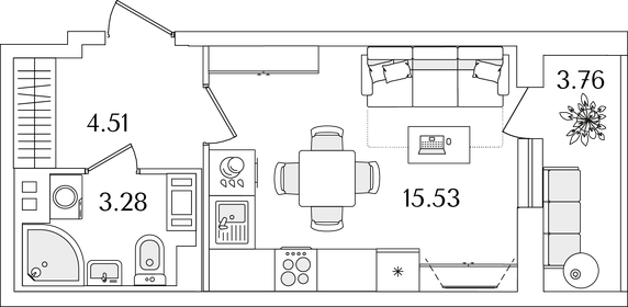 25,3 м², квартира-студия 6 000 000 ₽ - изображение 87