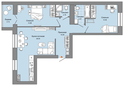75 м², 3-комнатная квартира 7 019 640 ₽ - изображение 18