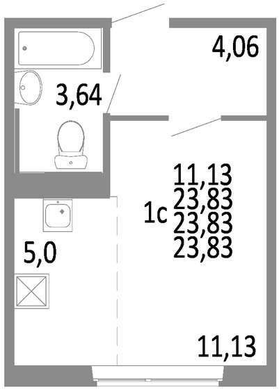 23,8 м², квартира-студия 2 451 830 ₽ - изображение 5