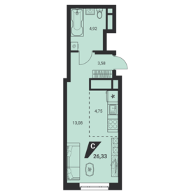 22,2 м², квартира-студия 3 700 000 ₽ - изображение 83