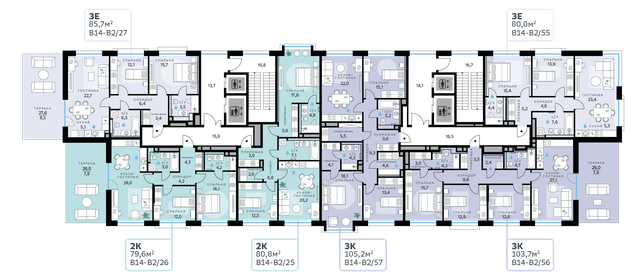 103,8 м², 3-комнатная квартира 37 513 320 ₽ - изображение 11