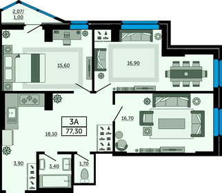 76,9 м², 3-комнатная квартира 11 604 350 ₽ - изображение 36