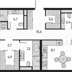 Квартира 115,6 м², 4-комнатная - изображение 2