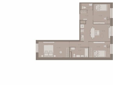 Квартира 77,1 м², 3-комнатная - изображение 1