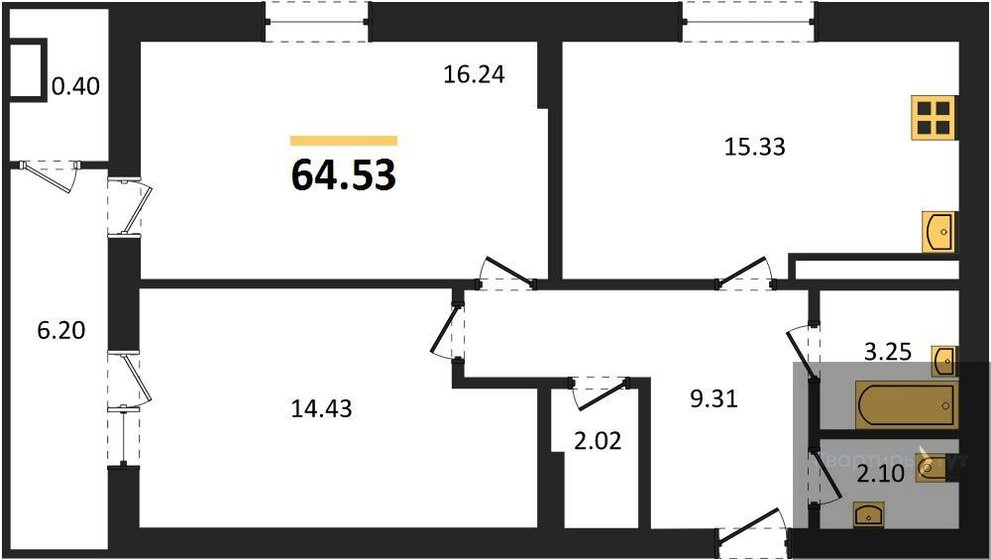 64,5 м², 2-комнатная квартира 8 515 047 ₽ - изображение 23