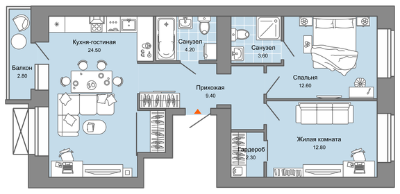 69 м², 3-комнатная квартира 10 298 960 ₽ - изображение 31