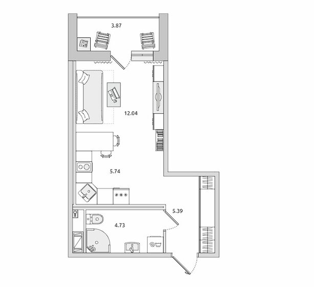 32 м², квартира-студия 10 190 000 ₽ - изображение 1