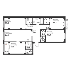 Квартира 126,1 м², 4-комнатная - изображение 2