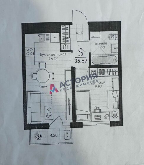 36,6 м², 1-комнатная квартира 4 300 000 ₽ - изображение 74