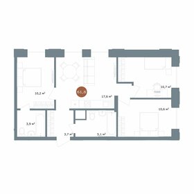 Квартира 61,2 м², 4-комнатная - изображение 1