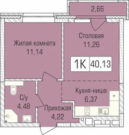 40,8 м², 1-комнатная квартира 5 248 320 ₽ - изображение 26