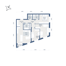Квартира 88,7 м², 3-комнатная - изображение 2