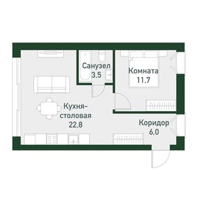 Квартира 43,2 м², 1-комнатная - изображение 1