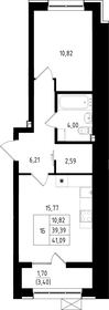 40,9 м², 1-комнатная квартира 7 760 000 ₽ - изображение 26