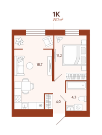 38,3 м², 1-комнатная квартира 5 200 000 ₽ - изображение 50