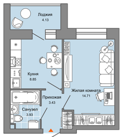 28,5 м², 1-комнатная квартира 2 799 000 ₽ - изображение 57