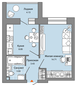 Квартира 33 м², 1-комнатная - изображение 1