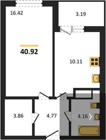 Квартира 40,9 м², 1-комнатная - изображение 1