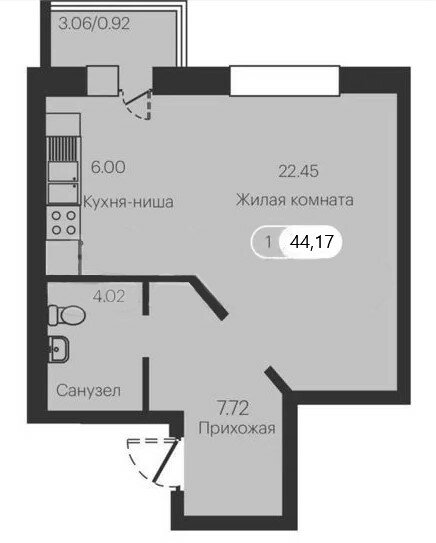 44 м², 1-комнатная квартира 6 600 000 ₽ - изображение 21